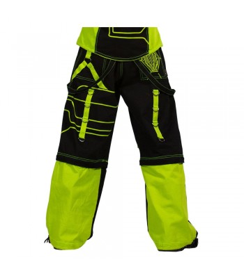 Men Gothic Trouser Black Yellow Fear Pants Black Baggy Cyber Rave Style Trousers Pant